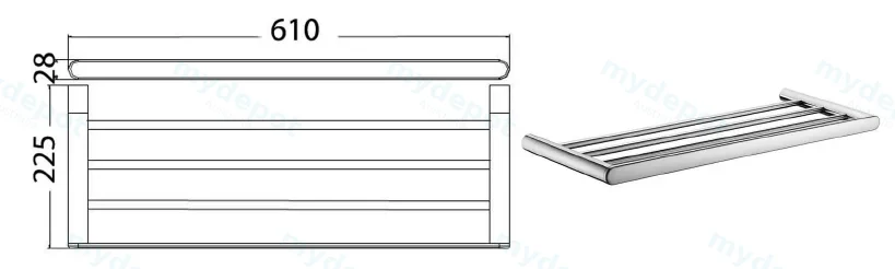 Dove Towel Rack(Chrome) view 2