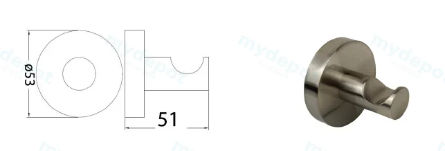 Otus Round Robe Hook(Brushed Nickel) view 2