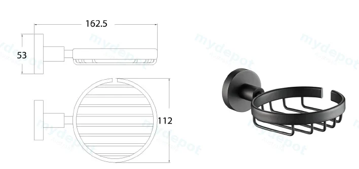 Otus Round Soap Dish(Matt Black) view 2