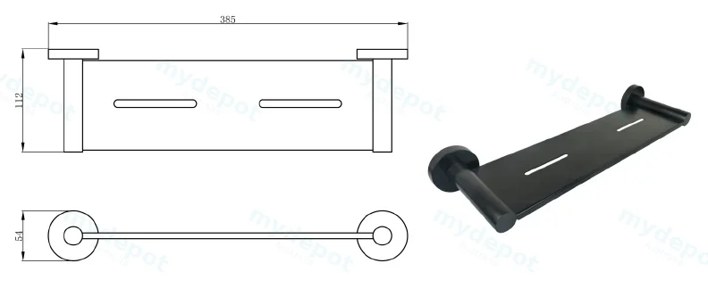Otus Round Metal Shelf(Matt Black) view 2