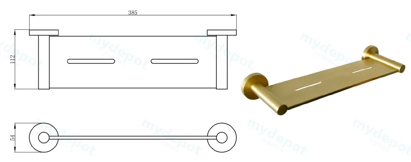 Otus Round Metal Shelf(Brushed Gold) view 2