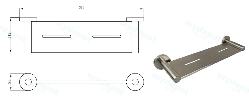 Otus Round Metal Shelf(Brushed Nickel) view 2