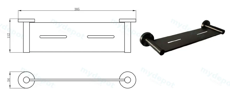 Otus Round Metal Shelf(Gunmetal) view 2