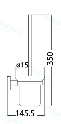 Otus Round Toilet Brush(Matt Black) view 2