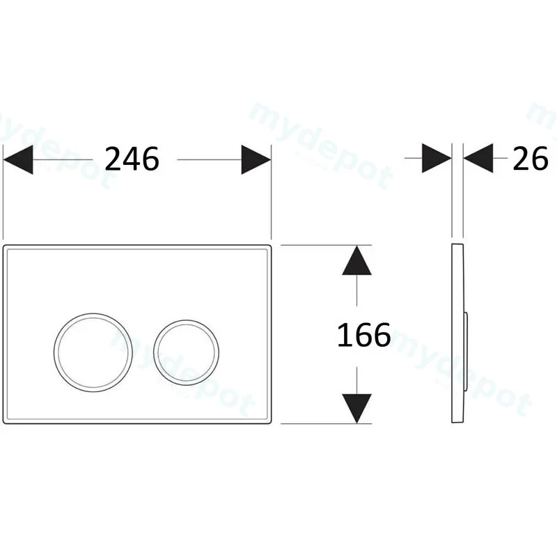 Round Chrome Button for G3003II(Chrome) view 3