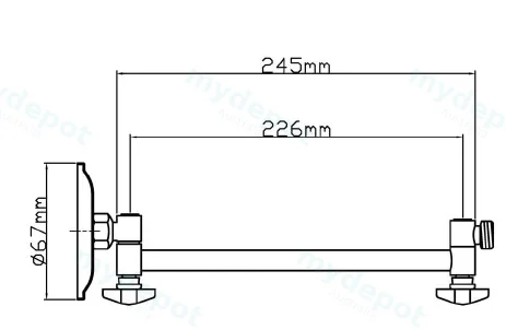 All Direction Shower Arm(Chrome) view 2