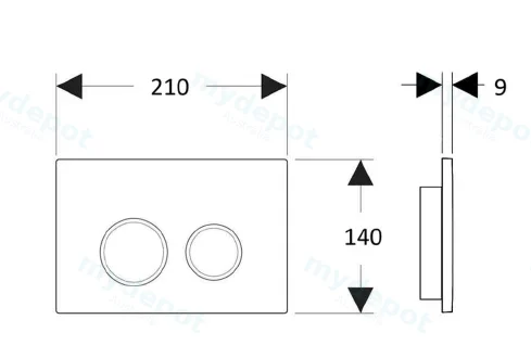 Round Black Button for G3005AA(Matt Black) view 2