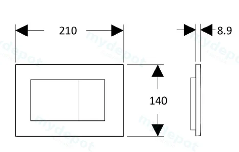 Square Chrome Button for G3005AA(Chrome) view 2
