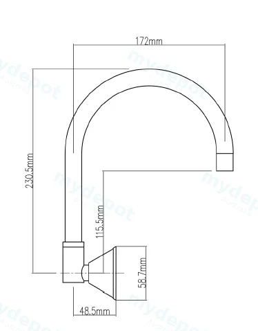 Wall Swivel Outlet(Chrome) view 2