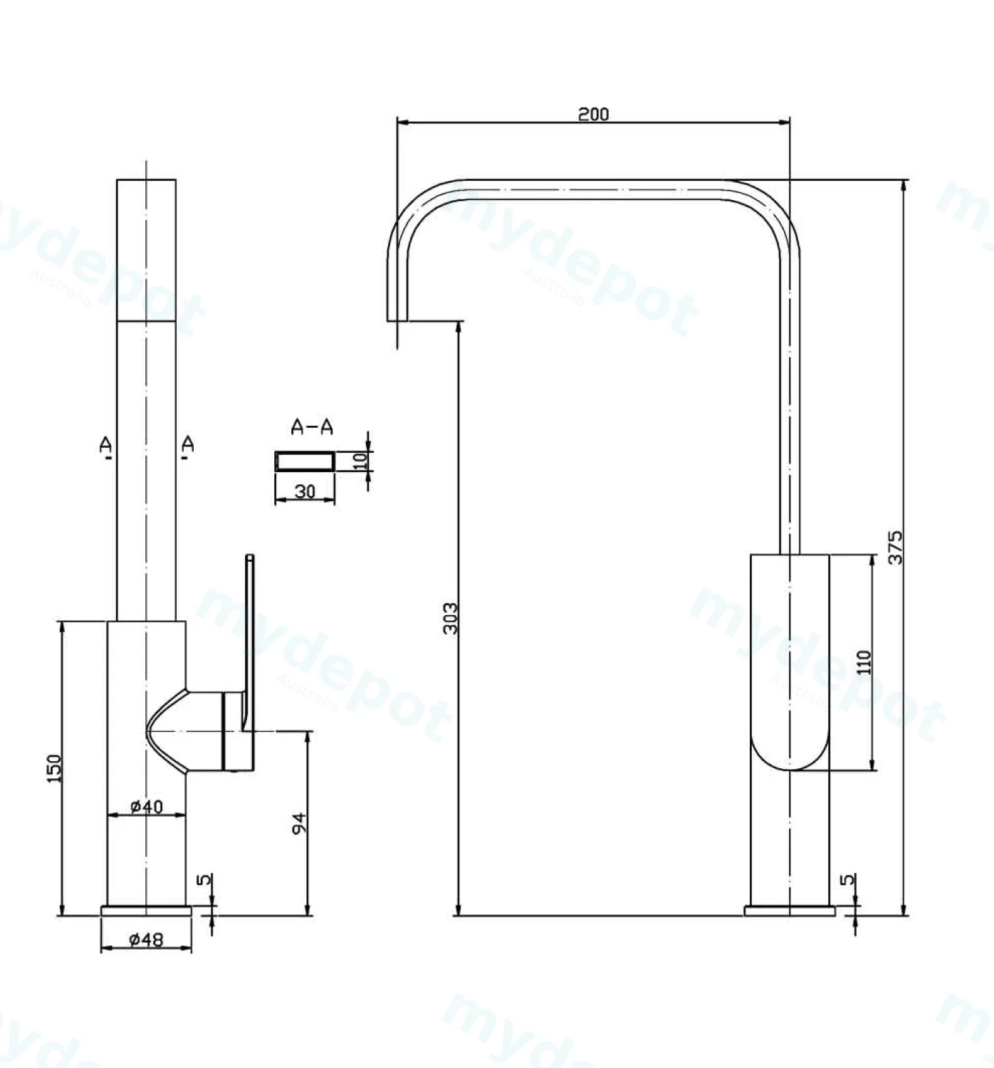 Ruki Sink Mixer(Brushed Gold) view 2