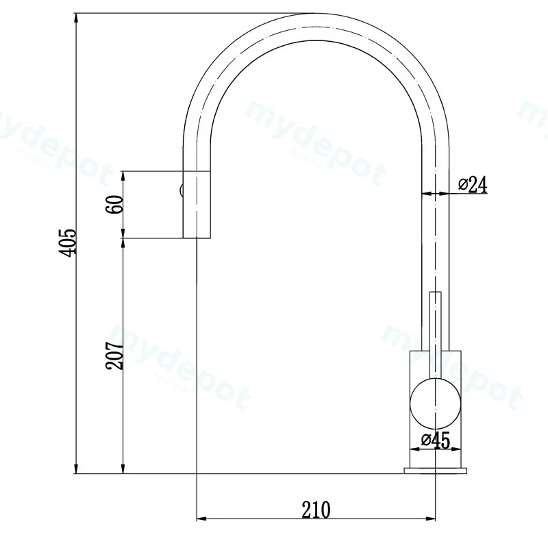Otus Pull Out Sink Mixer Chrome Lead Free view 2
