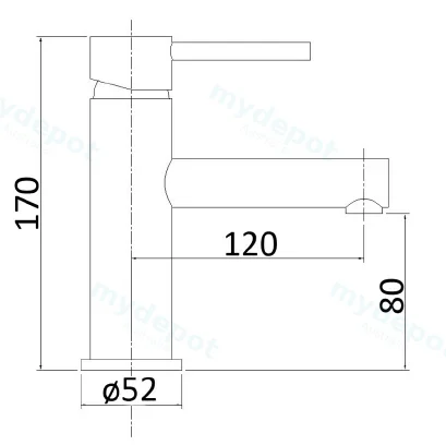 Otus Pin Handle Basin Mixer Lead Free Chrome view 2