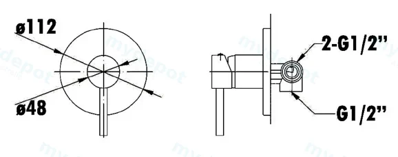 Otus Wall Mixer(Matt Black) view 2