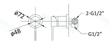 Otus Wall Mixer(Chrome) view 2