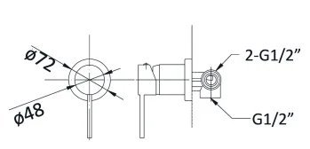 Otus Wall Mixer(Matt Black) view 2