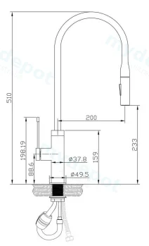 Aziz Pull Out Sink Mixer(Brushed Nickel) view 2