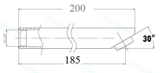 Yale Square Bath Spout 200mm(Matt Black) view 2