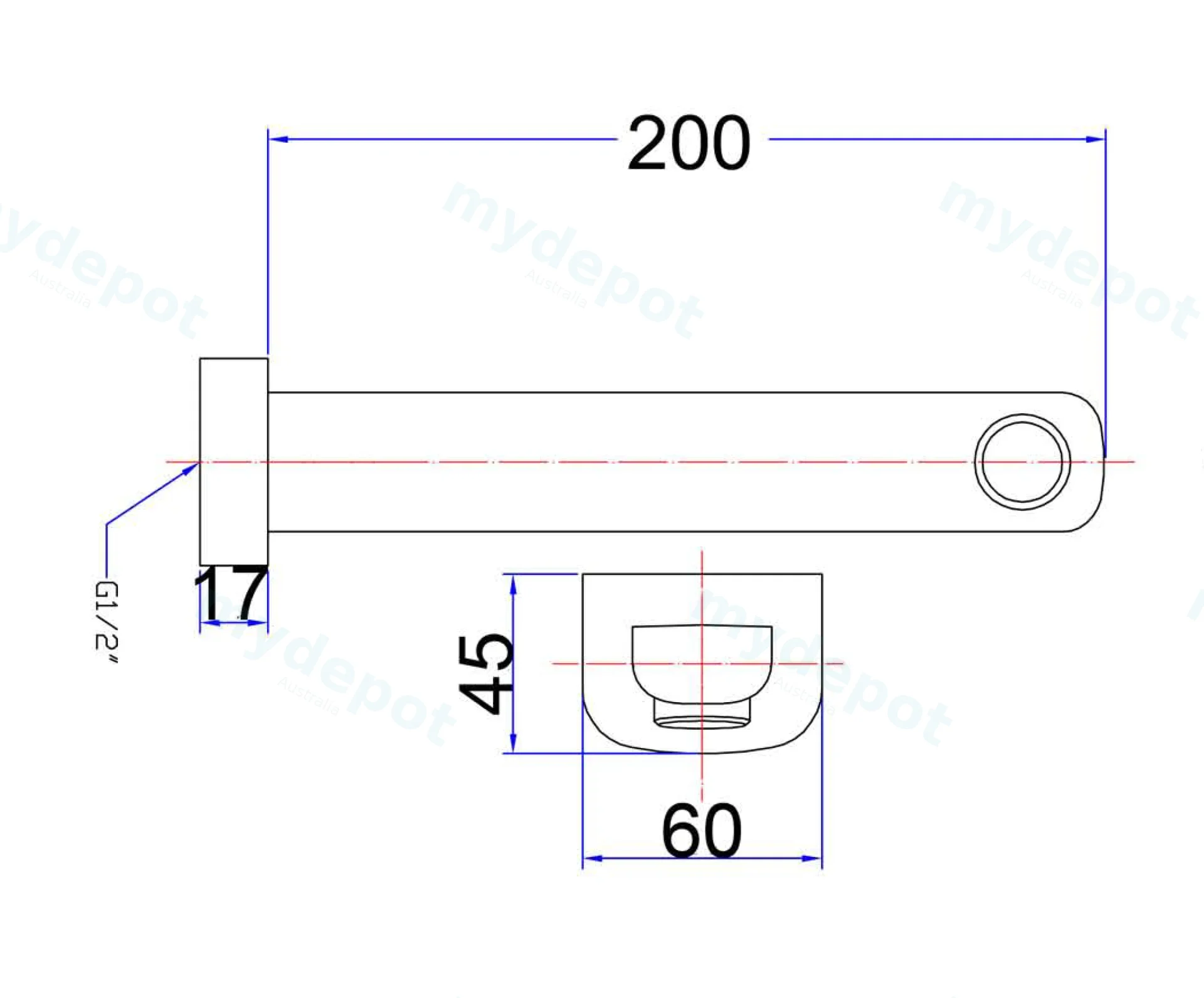 Eden Bath Spout 200mm(Matt Black) view 2