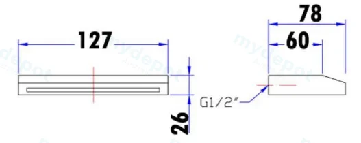 Yale Trapezium Shaped Bath Spout(Chrome) view 2