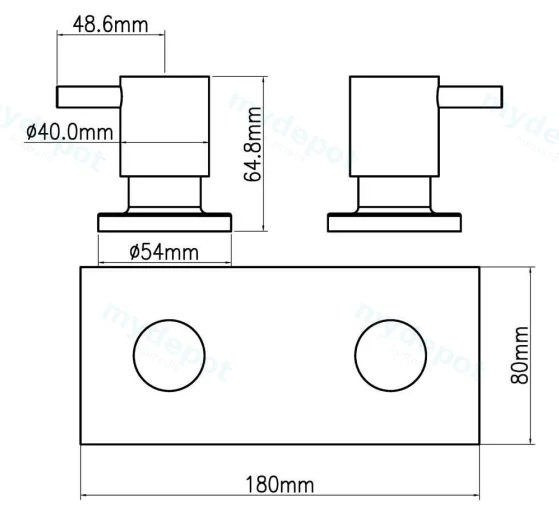 Wall Top Assemblies Chrome view 2