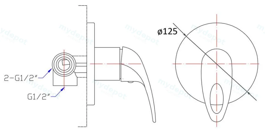 Mina Wall Mixer(Chrome) view 2