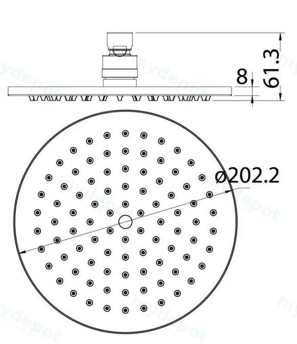 Cora Overhead Shower 200mm(Gunmetal) view 2