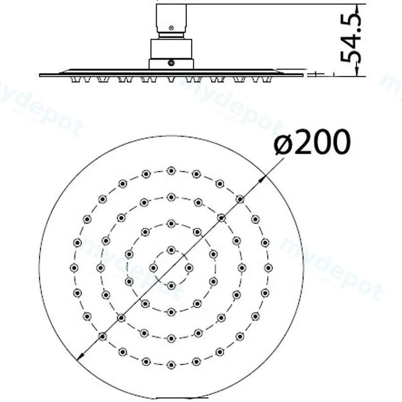 Dove Round Overhead Shower(Mirror Polish) view 2