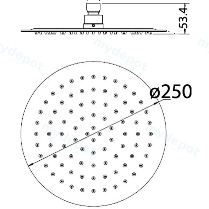 Dove Round Overhead Shower(Mirror Polish) view 2