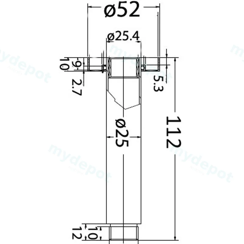Round Vertical Shower Arm(Chrome) view 2