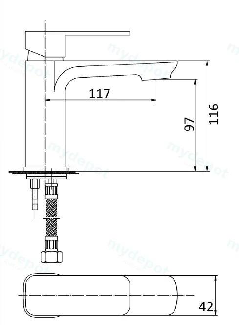 Nova Basin Mixer Matt Black view 2