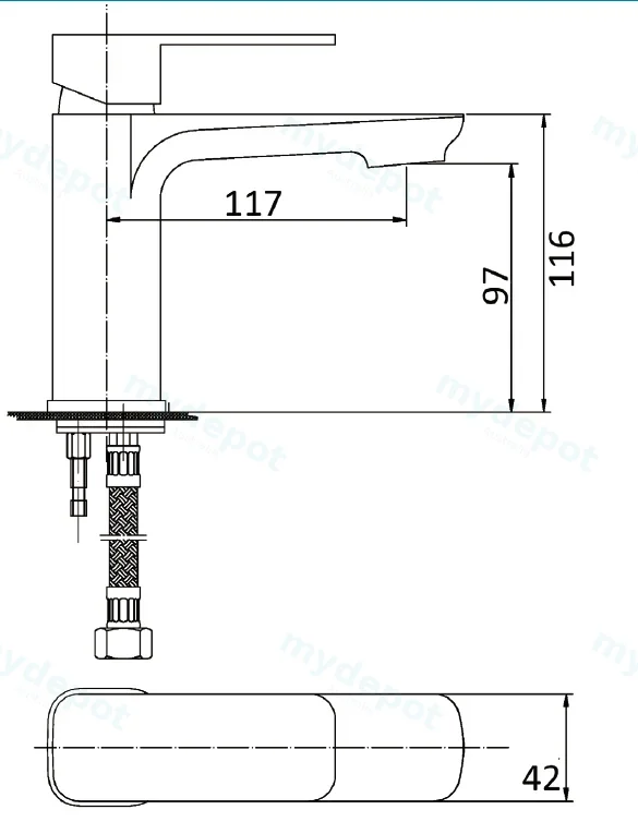 Nova Basin Mixer Brushed Nickel(Brushed Nickel) view 2