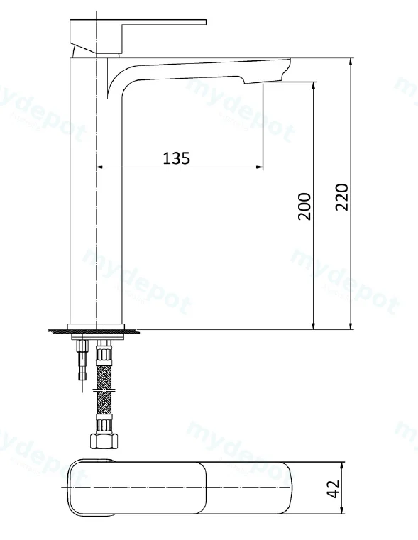 Nova High Rise Basin Mixer(Chrome) view 2