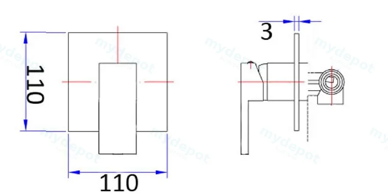 Rosa Wall Mixer(Chrome) view 2