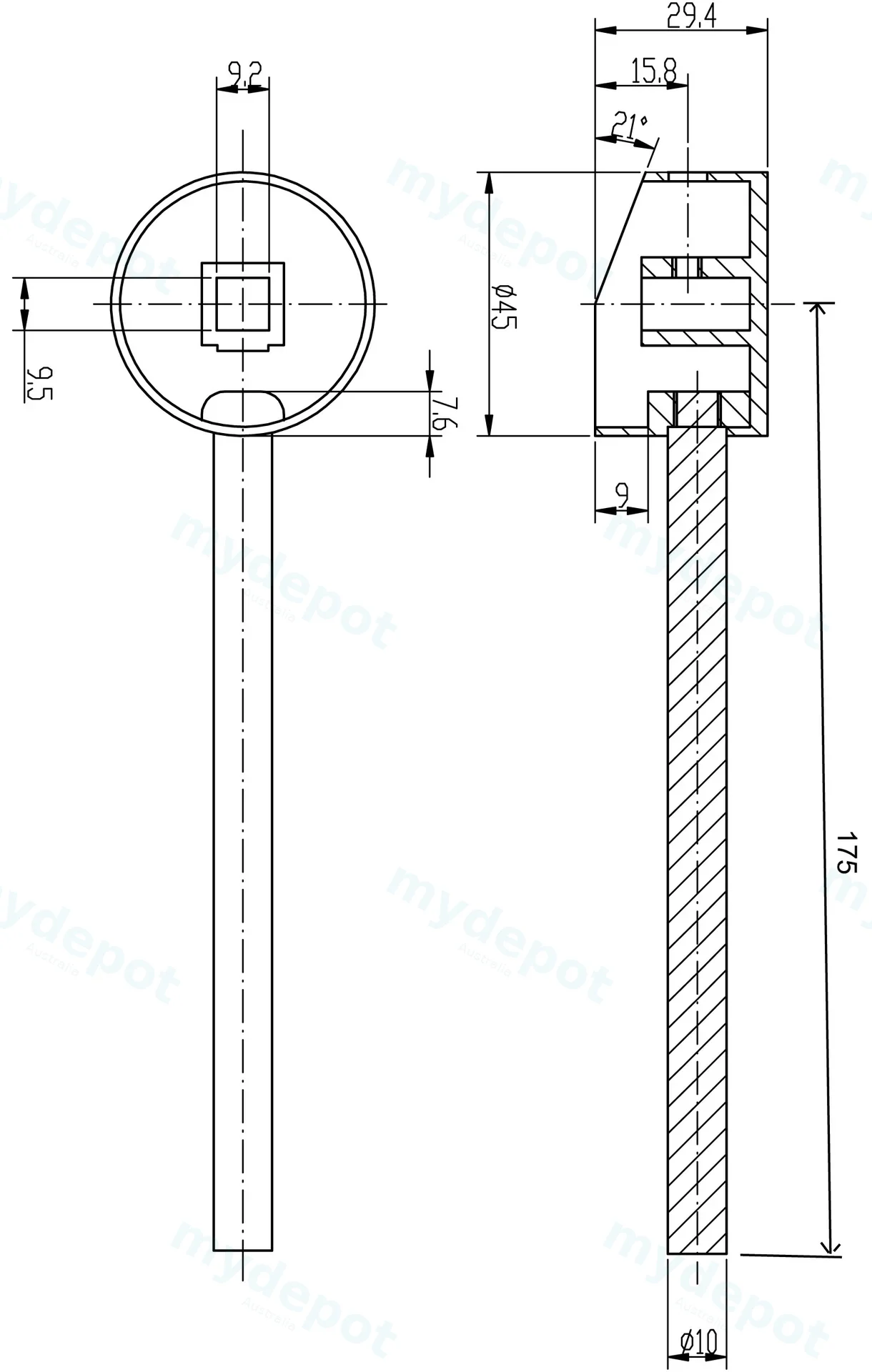 Disable pin handle view 2