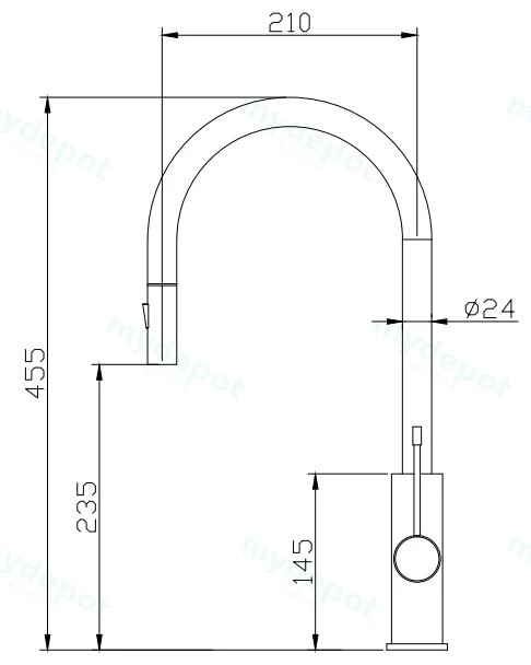 Aziz-II Pull Out Sink Mixer Brushed Nickel view 2