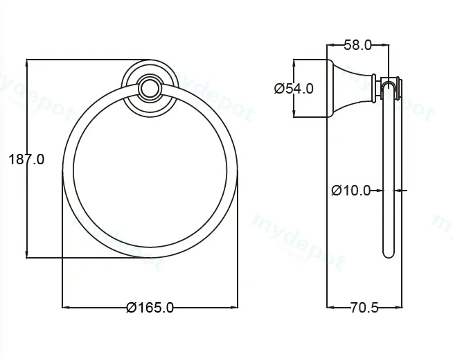 Clasico Towel Ring Chrome view 2