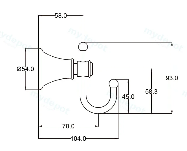 Clasico Robe Hook Chrome view 2