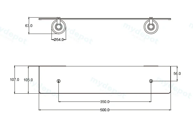 Clasico Glass Shelf Chrome view 2