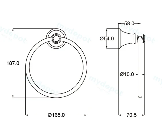 Clasico Towel Ring in Brushed Nickel view 2