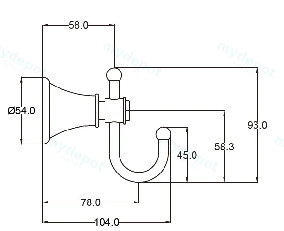 Clasico Robe Hook in Brushed Nickel view 2