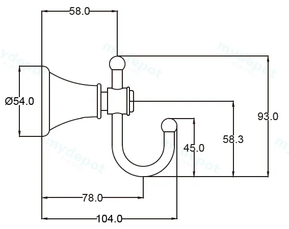 Clasico Robe Hook in Matt Black view 2