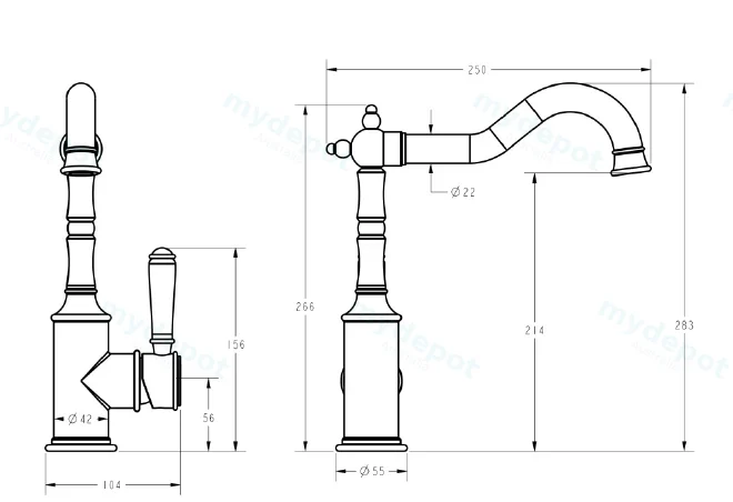 Clasico Sink Mixer Chrome view 2