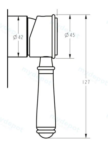 Clasico Ceramic Handle in Brushed Gold view 2