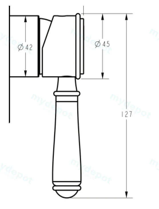 Clasico Ceramic Handle in Brushed Nickel view 2