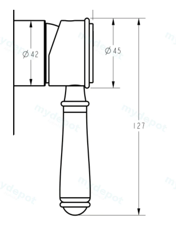 Clasico Ceramic Handle in Matt Black view 2