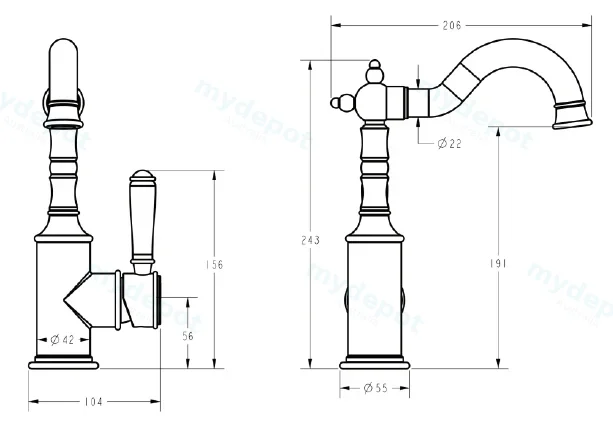 Clasico Basin Mixer Chrome view 2