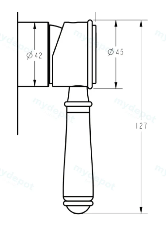 Clasico Ceramic Handle for Wall Mixer in Matt Black view 2