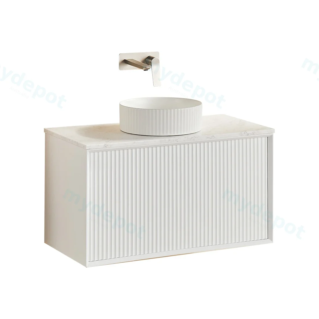 890X455X480mm Matte Black Kliff Modern Fluted Wall Hung Vanity PVC Cabinet view 3