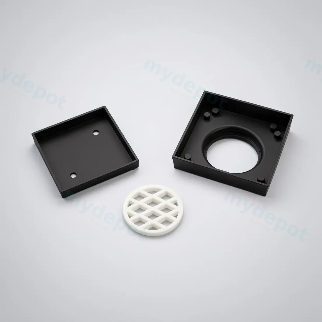 Nana 115x115mm Brass Black Smart Tile Insert Floor Waste Shower Grate Drain view 2