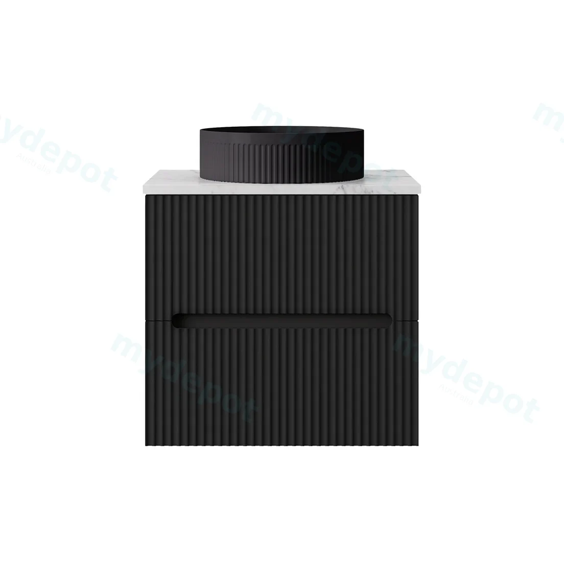590*455*540mm Matte Black Cabarita Morden Wall Hung PVC Cabinet view 2